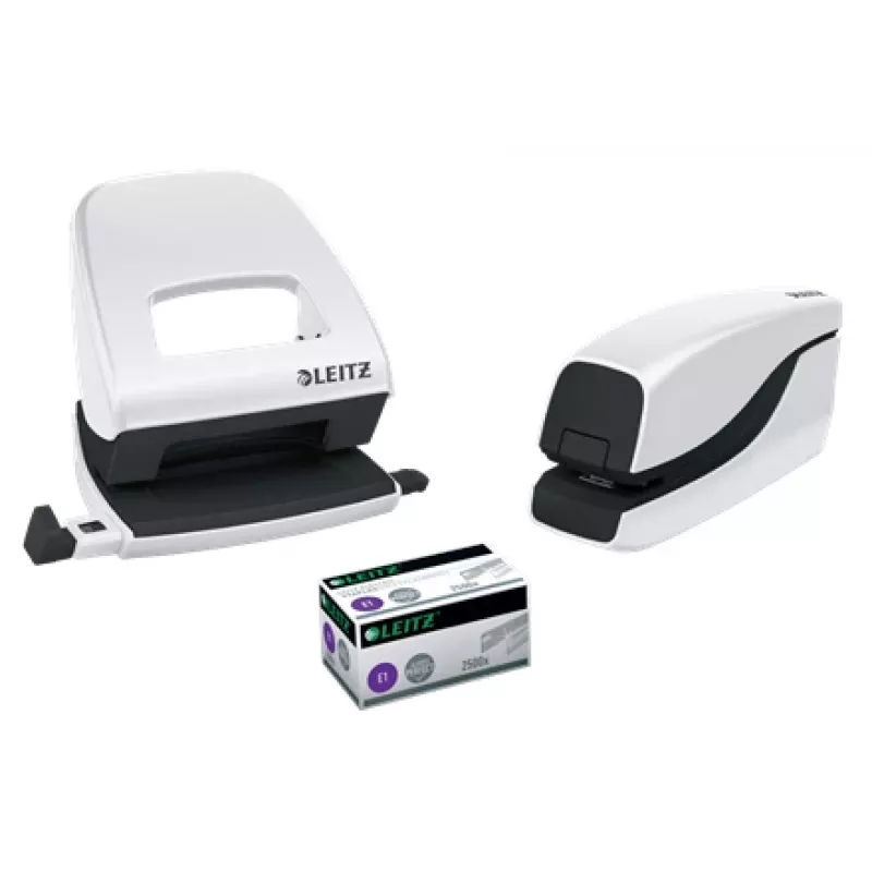 Leitz NeXXt cucitrice a batteria WOW 5566, 10 fogli, caricamento frontale, 1 cm, plastica, bianco, batteria