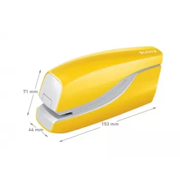 Leitz cucitrice a batteria WOW 5566, 10 fogli, frontale, 1 cm, plastica, giallo, batteria