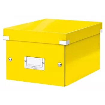 Leitz Click & Store WOW scatola portaoggetti piccola, scatola portaoggetti, giallo, rettangolare, cartone, tinta unita, interni