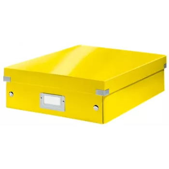 Leitz Click & Store WOW scatola organizer media, scatola portaoggetti, giallo, rettangolare, cartone, monocromatica, interni