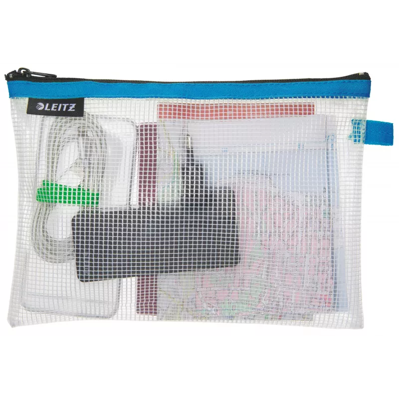 Leitz pochette da viaggio idrorepellente WOW Medium, unisex, borsa accessori, medium, zip, idrorepellente, blu