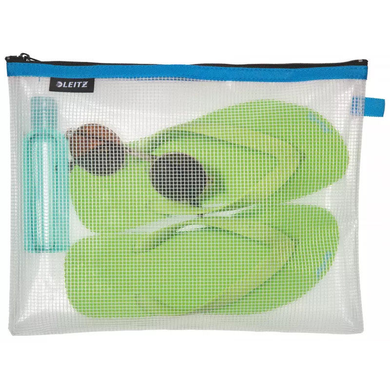 Leitz pochette da viaggio impermeabile WOW Large, unisex, borsa accessori, grande, zip, impermeabile, blu