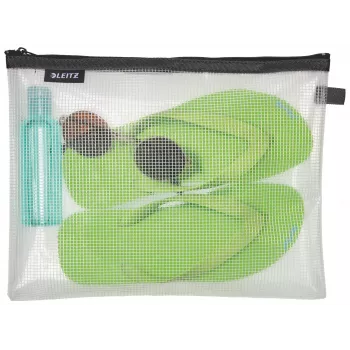 Leitz pochette da viaggio idrorepellente WOW Large, unisex, borsa accessori, grande, zip, idrorepellente, nero