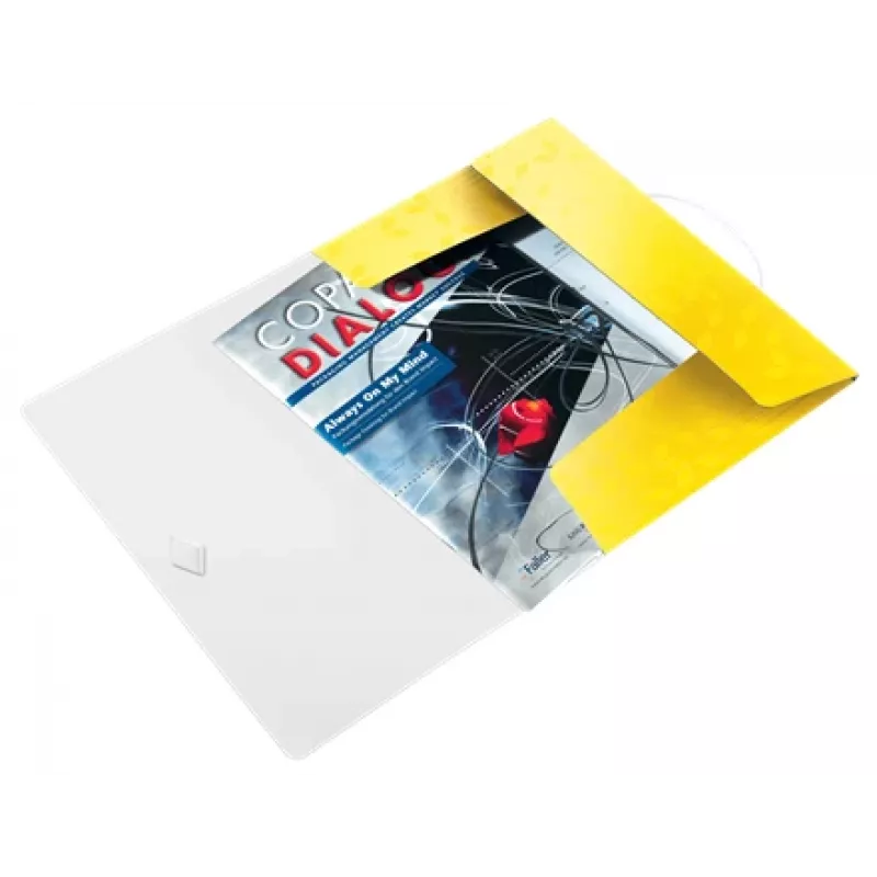 Leitz Cartella a 3 lembi WOW PP A4, cartella per presentazioni, A4, polipropilene (PP), giallo, verticale, 150 fogli