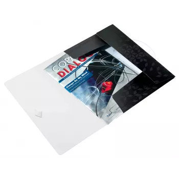 Leitz Cartella a 3 lembi WOW PP A4, cartella a lembi, A4, polipropilene (PP), nero, orizzontale/verticale, 150 fogli