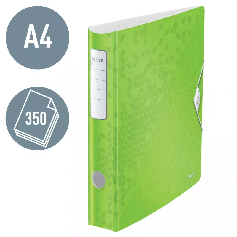 Leitz Raccoglitore a leva Active PP WOW A4/65 mm, A4, anello a D, archiviazione, polyfoam, verde, 350 fogli