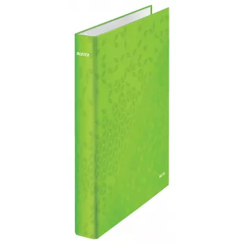 Leitz Raccoglitore ad anelli WOW laminato A4+ 2DR/25mm, A4+, anello a D, cartone, verde, 250 fogli, 80 g/m²