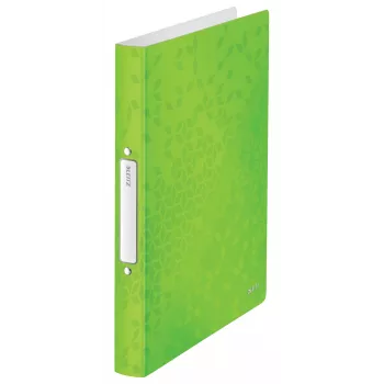 Leitz Raccoglitore ad anelli WOW PP A4 2RR/25mm, A4, anello tondo, polipropilene (PP), verde, 190 fogli, 80 g/m²