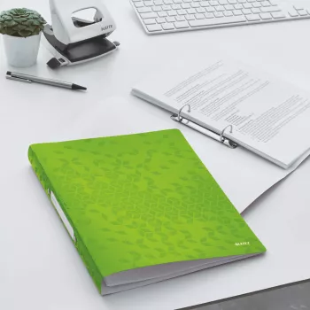 Leitz Raccoglitore ad anelli WOW PP A4 2RR/25mm, A4, anello tondo, polipropilene (PP), verde, 190 fogli, 80 g/m²