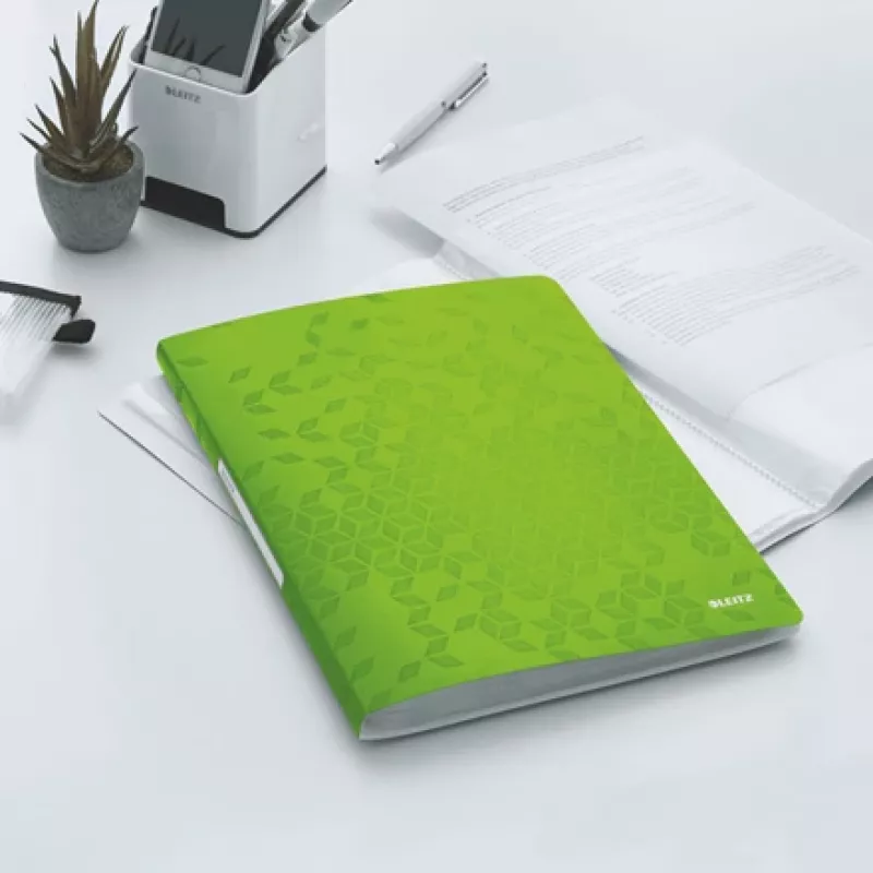 Leitz Cartella con buste WOW PP 40 buste, verde, polipropilene (PP), 40 buste, 40 fogli, verticale, A4