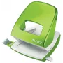 Leitz Perforatrice WOW 5008 metallo 2 fori / 30 fogli, 30 fogli, verde, metallo, plastica, 8 cm, 5,5 mm, A4, A5, A6, Folio, US-Quart, 8 x 8 x 8 cm