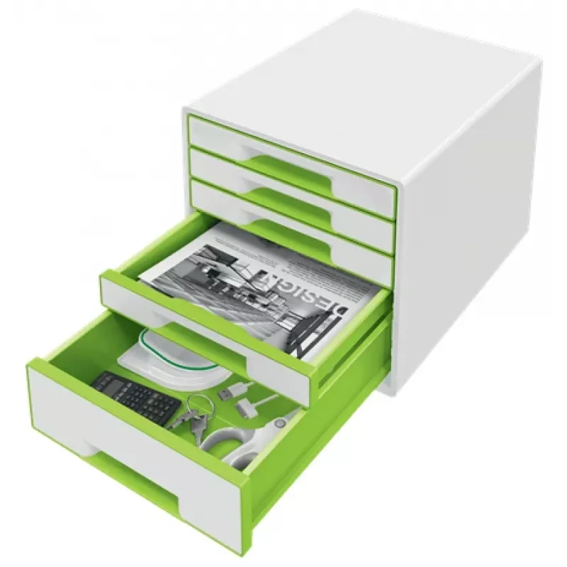 Leitz WOW Cassettiera 5 cassetti, 5 cassetti, plastica, 270 mm, 287 mm, 363 mm, 3,59 kg