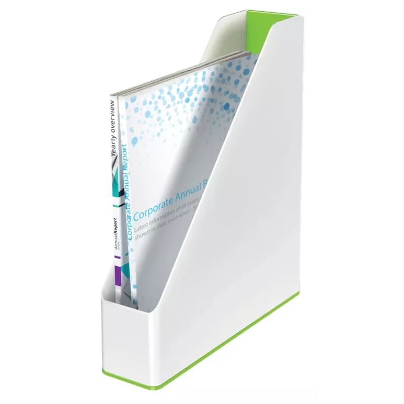 Leitz Raccoglitore per riviste WOW Dual Colour, verde, bianco, plastica, A4, 73 mm, 318 mm, 272 mm