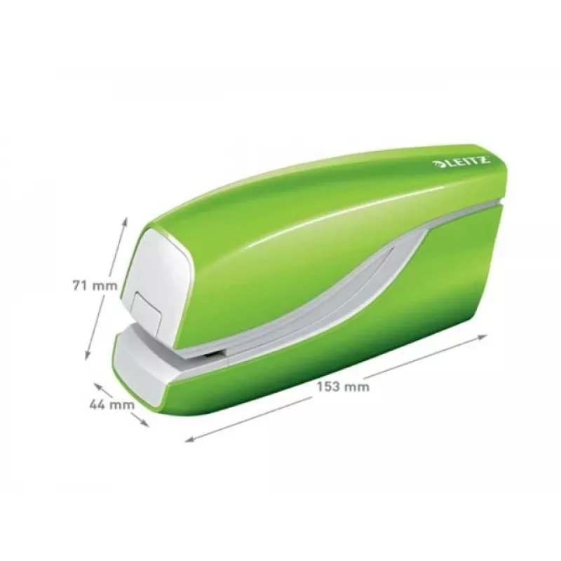 Leitz NeXXt Cucitrice a batteria WOW 5566, 10 fogli, caricamento frontale, 1 cm, plastica, verde, batteria