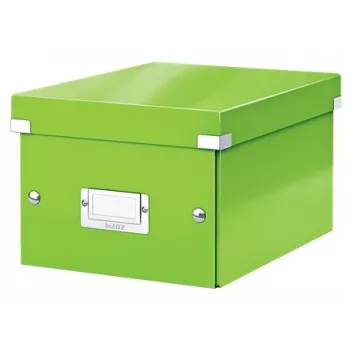 Leitz Click & Store WOW Scatola portadocumenti piccola, scatola portadocumenti, verde, rettangolare, cartone, monocolore, interni