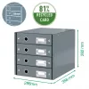 Leitz Click & Store WOW Cassettiera (4 cassetti), verde, cartone, 286 mm, 356 mm, 282 mm