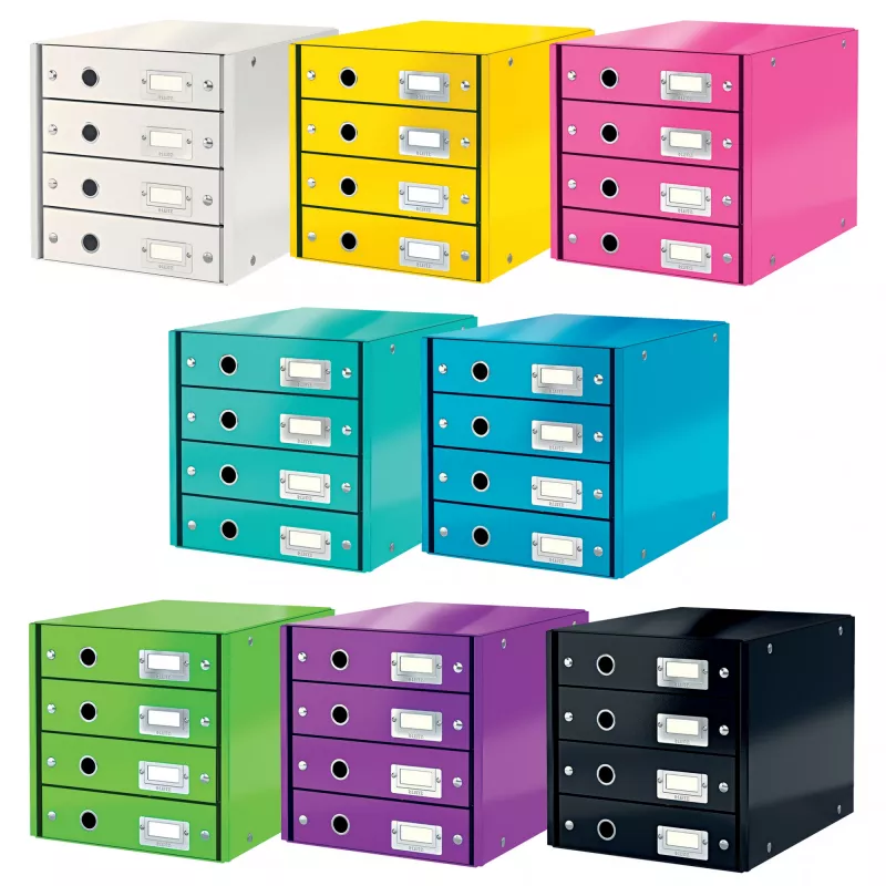 Leitz Click & Store WOW Cassettiera (4 cassetti), verde, cartone, 286 mm, 356 mm, 282 mm