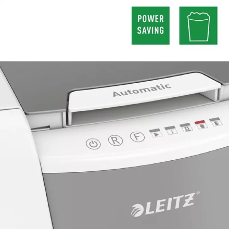 Leitz IQ Autofeed Office 150 Distruggidocumenti automatico P5, taglio micro, 22 cm, 2 x 15 mm, 44 L, 500 fogli, 55 dB