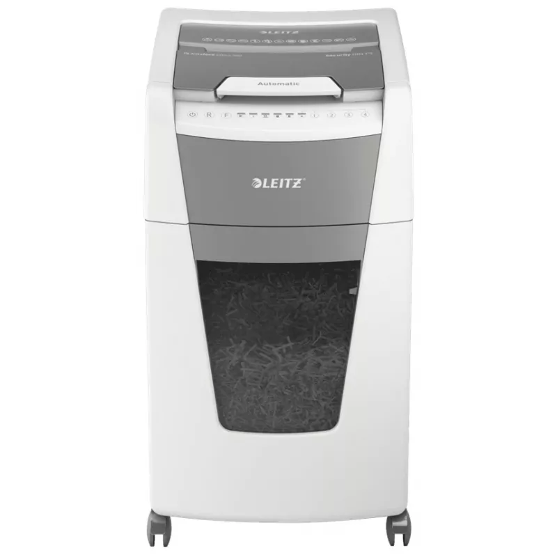Leitz IQ Autofeed Office 300 Distruggidocumenti P5, taglio micro, 22 cm, 2 x 15 mm, 60 L, 700 fogli, 55 dB