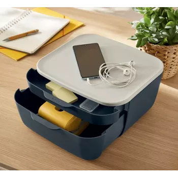 Leitz Cosy Cassettiera, 2 cassetti, polistirene (PS), nero, bianco, 1 pz., 251 mm, 143 mm