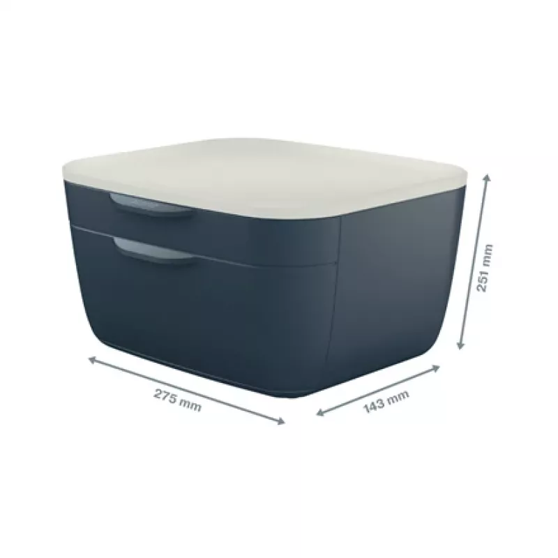Leitz Cosy cassettiera 53570089, 2 cassetti, grigio/grigio chiaro, A4