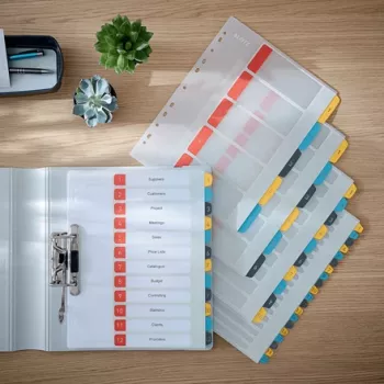 Leitz Cosy Indice numerico 1-10 stampabile, PP, indice numerico con linguette, polipropilene (PP), verticale, A4 Maxi, 245 mm, 305 mm