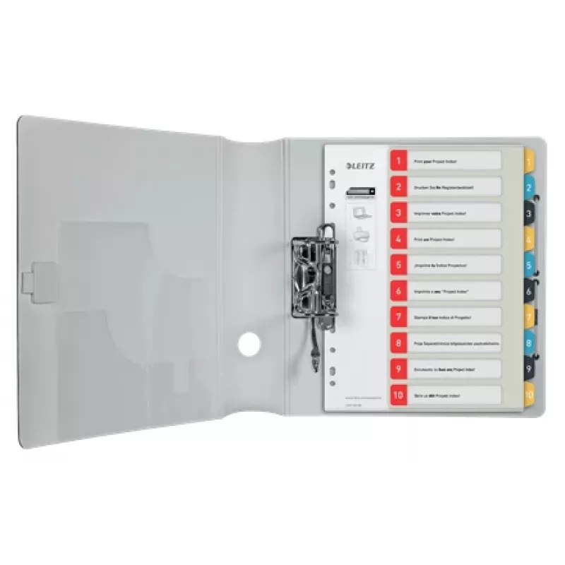 Leitz Cosy Indice numerico 1-10 stampabile, PP, indice numerico con linguette, polipropilene (PP), verticale, A4 Maxi, 245 mm, 305 mm