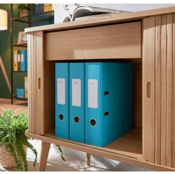 Leitz 180° Cosy raccoglitore a leva Soft Touch 80mm, A4, cartone, blu, superficie strutturata, 600 fogli, 80 g/m²