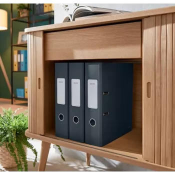 Leitz 180° Cosy raccoglitore a leva Soft Touch 80 mm, A4, cartone, nero, superficie strutturata, 600 fogli, 80 g/m²