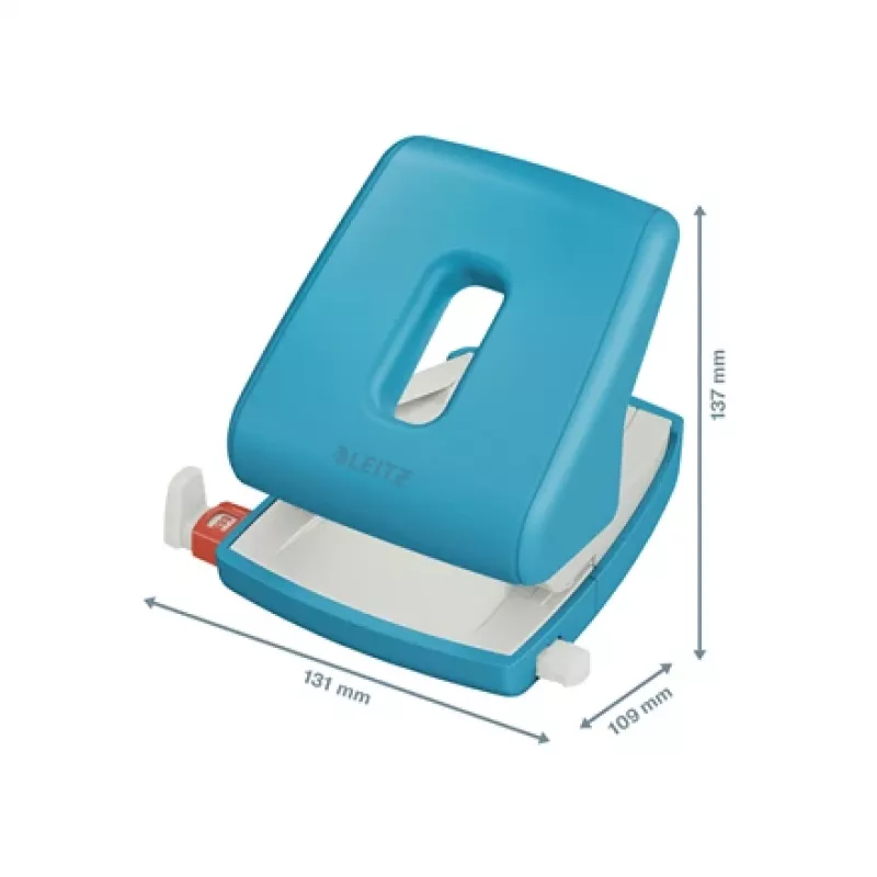 Leitz Cosy perforatrice 2 fori 30 fogli, 30 fogli, blu, plastica, 8 cm, 5,5 mm, A4