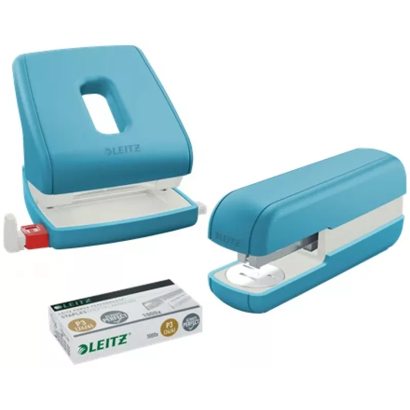 Leitz Cosy perforatrice 2 fori 30 fogli, 30 fogli, blu, plastica, 8 cm, 5,5 mm, A4