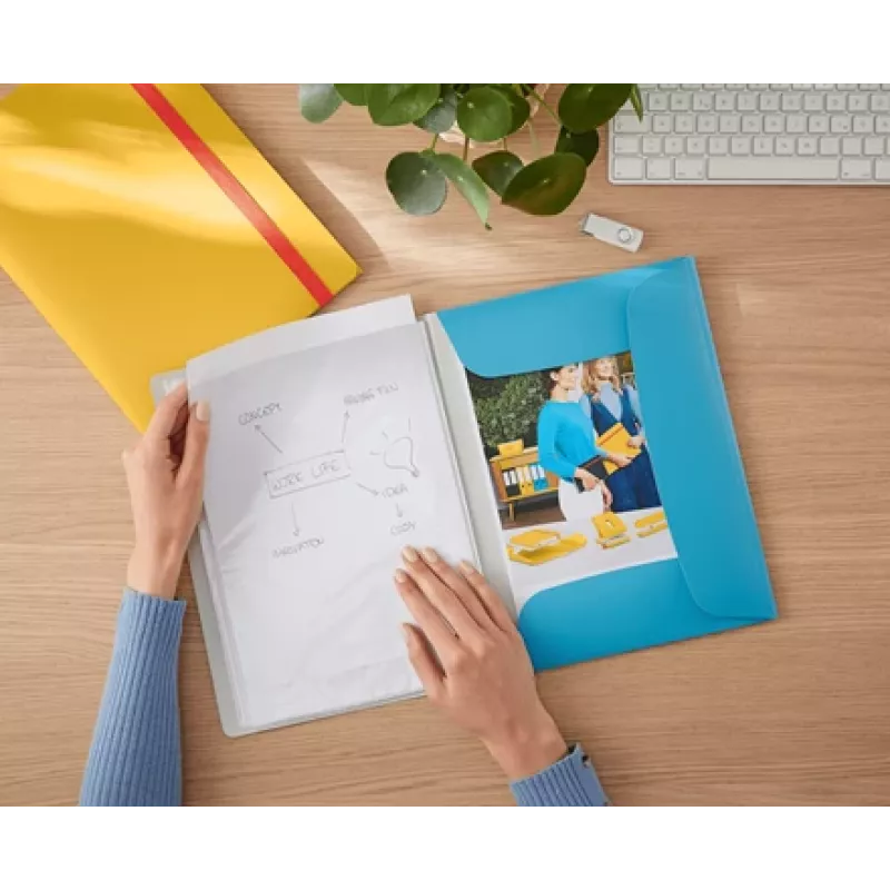 Leitz Cosy Mobile Display Book Plus, blu, polipropilene (PP), 20 tasche, verticale, A4, 231 mm