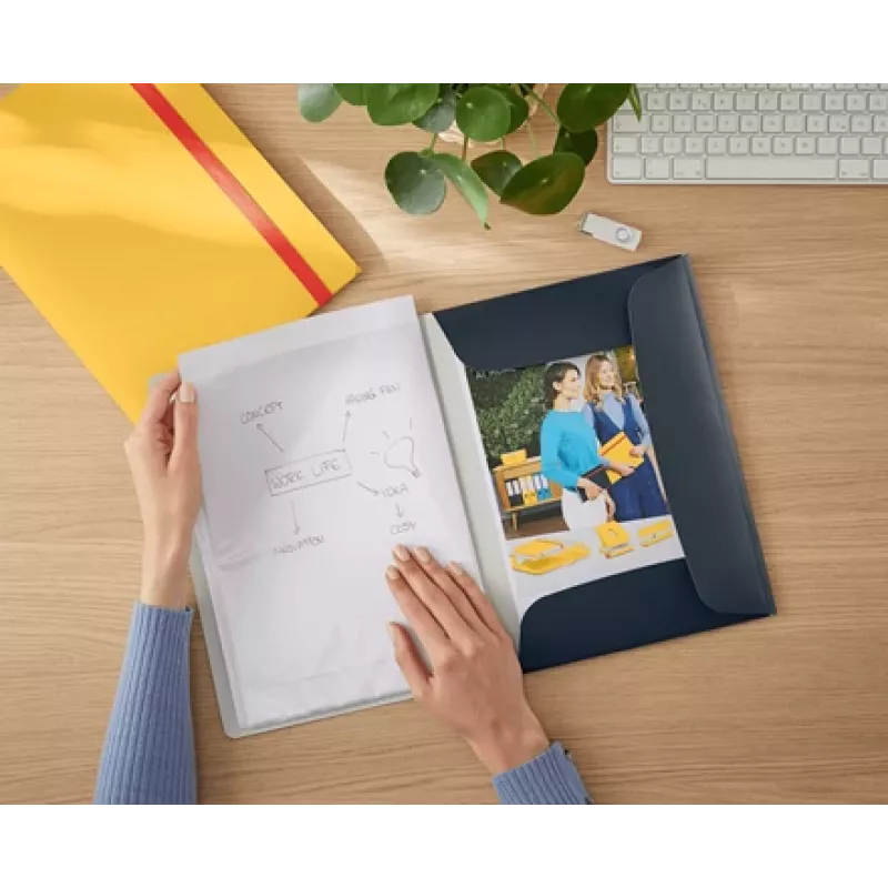 Leitz Cosy Mobile Display Book Plus, grigio, polipropilene (PP), 20 tasche, verticale, A4, 231 mm