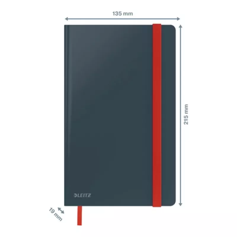 Leitz Cosy quaderno Soft Touch a quadretti con copertina rigida, monocromatico, nero, A5, 80 fogli, opaco, 100 g/m²