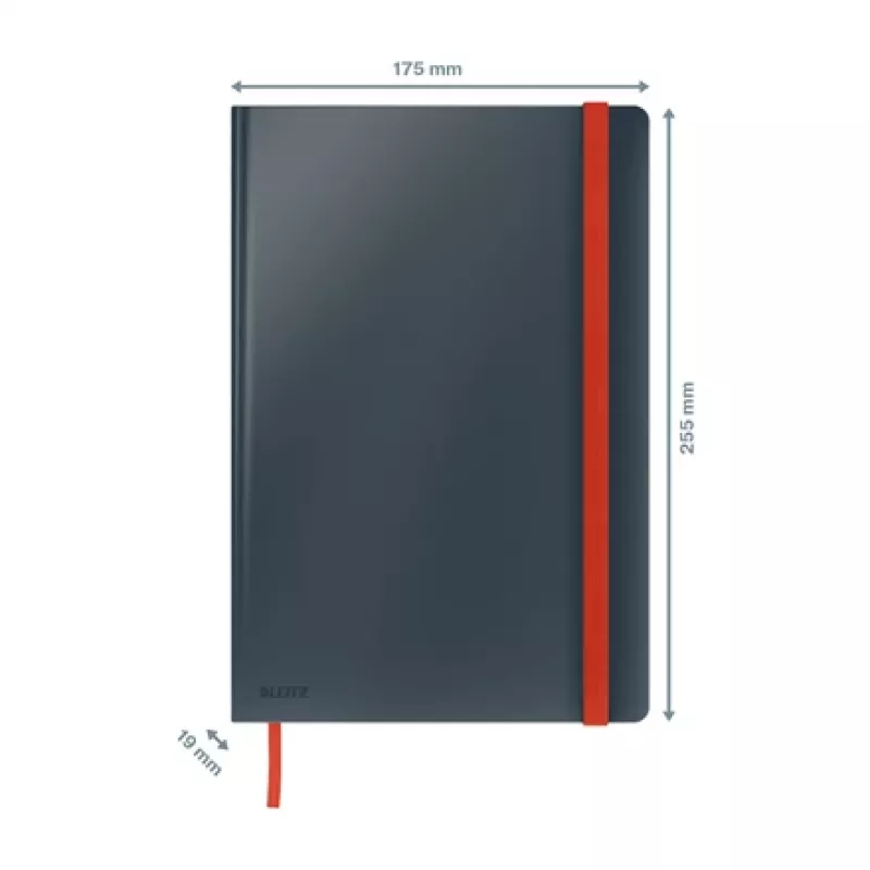 Leitz Cosy quaderno Soft Touch a quadretti con copertina rigida, monocromatico, nero, B5, 80 fogli, opaco, 100 g/m²