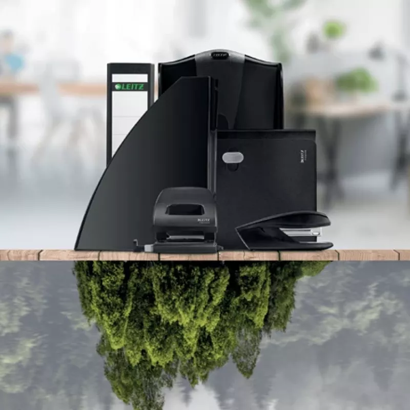 Leitz NeXXt Recycle perforatrice, 30 fogli, nero, plastica, 8 cm, 5,5 mm, A6