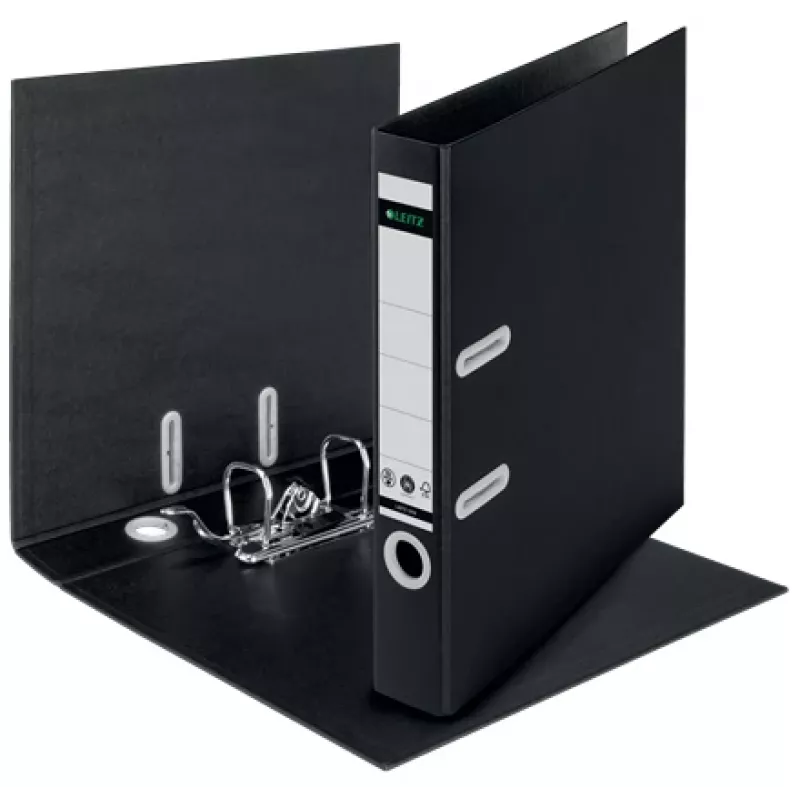 Leitz 180° raccoglitore a leva Recycle, A4, cartone, nero, 350 fogli, 80 g/m², 320 mm