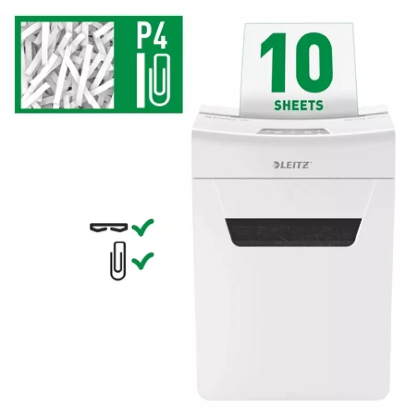 Leitz IQ Protect Premium distruggidocumenti 10X P4, 4 x 40 mm, 18 L, 150 fogli, 55 dB, touch, 10 fogli