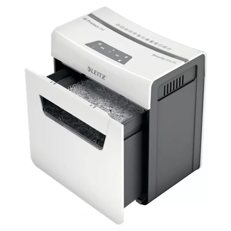 Leitz IQ Protect Premium distruggidocumenti 3M P5, taglio micro, 2 x 15 mm, 10 L, 125 fogli, 55 dB, touch