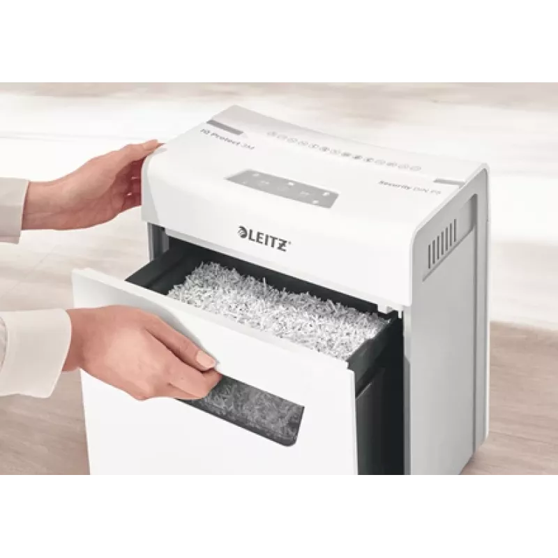 Leitz IQ Protect Premium distruggidocumenti 3M P5, taglio micro, 2 x 15 mm, 10 L, 125 fogli, 55 dB, touch