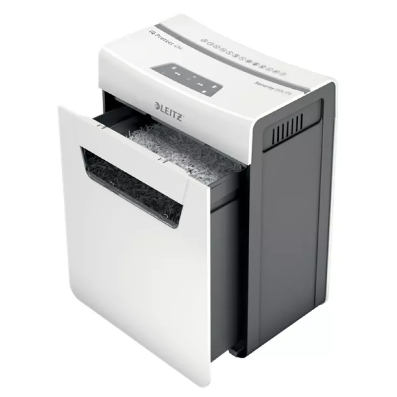 Leitz IQ Protect Premium distruggidocumenti 4M P5, taglio micro, 2 x 15 mm, 14 L, 150 fogli, 55 dB, touch