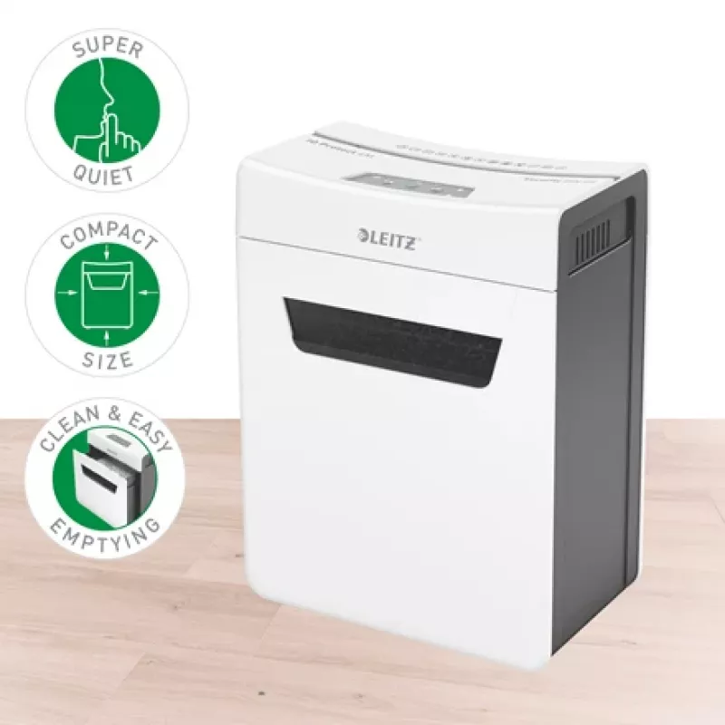 Leitz IQ Protect Premium distruggidocumenti 4M P5, taglio micro, 2 x 15 mm, 14 L, 150 fogli, 55 dB, touch