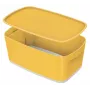 Leitz MyBox Cosy Small con coperchio, scatola contenitore, scatola contenitore, giallo, rettangolare, plastica, monocromatico, giallo