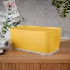 Leitz MyBox Cosy Small con coperchio, scatola contenitore, scatola contenitore, giallo, rettangolare, plastica, monocromatico, giallo