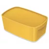 Leitz MyBox Cosy Small con coperchio, scatola contenitore, scatola contenitore, giallo, rettangolare, plastica, monocromatico, giallo