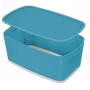 Leitz MyBox Cosy Small con coperchio, scatola contenitore, scatola contenitore, blu, rettangolare, plastica, monocromatico, interno