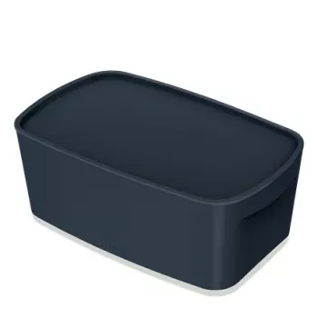Leitz MyBox Cosy Small con coperchio, scatola contenitore, scatola contenitore, grigio, rettangolare, plastica, tinta unita, interno