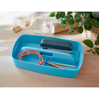 Leitz MyBox Cosy vassoio organizzatore con maniglia, piccolo, contenitore, blu, plastica, 307 mm, 181 mm, 56 mm, 300 g