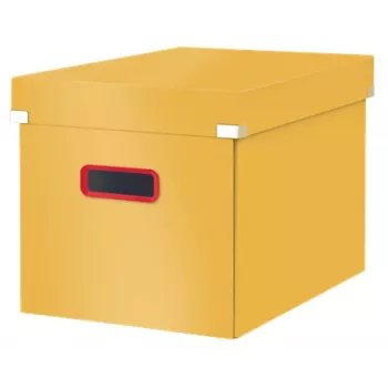 Leitz Click & Store Cosy Cube Large scatola contenitore, scatola contenitore, giallo, rettangolare, cartone, monocolore, interno