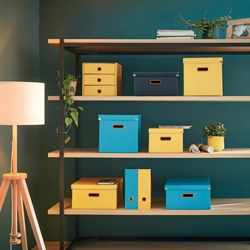Leitz Click & Store Cosy Cube Large scatola contenitore, scatola contenitore, blu, rettangolare, cartone, monocolore, interno